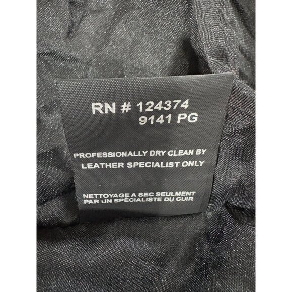 Members Only Dark Leather Bomber Jacket - Picture 3 of 8